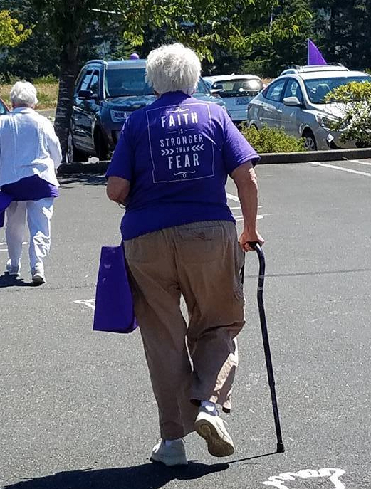 Elder participating in the Relay for Life in Florence, Oregon at Shorewood Senior Living